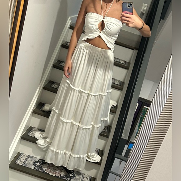 V. Chapman Penelope White Maxi Cutout Corset Dress Size 4 - Picture 6 of 6